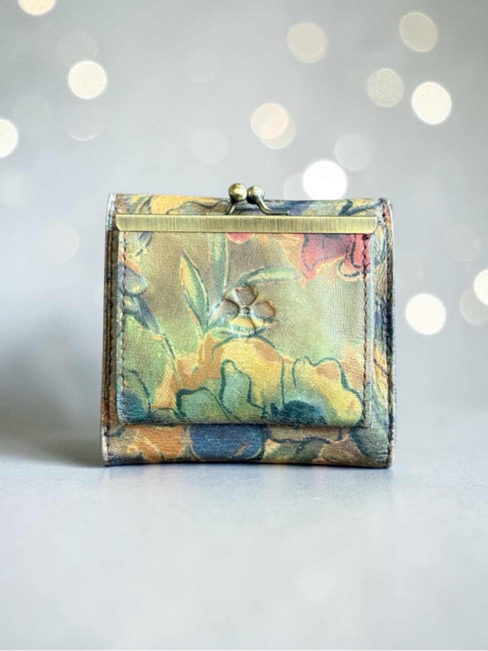 PATRICIA NASH Reiti Leather Fold-Over Wallet in Floral Multicolor